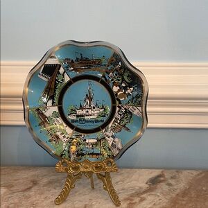 Disney Blue and Gold Decorative Plate
